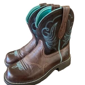 Ariat Cowboy Boots Brown/Teal sz 10C
